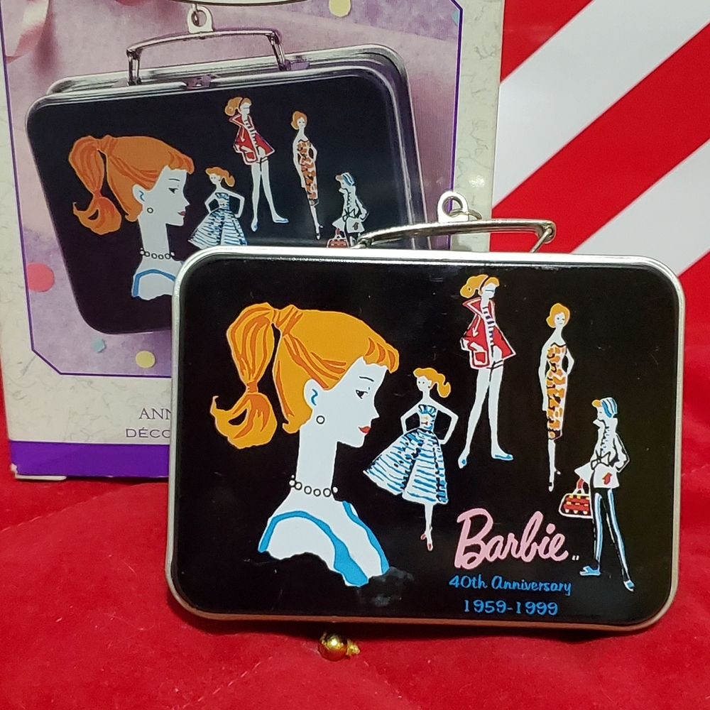 NIB Hallmark 1999 Barbie Lunchbox Christmas Ornament